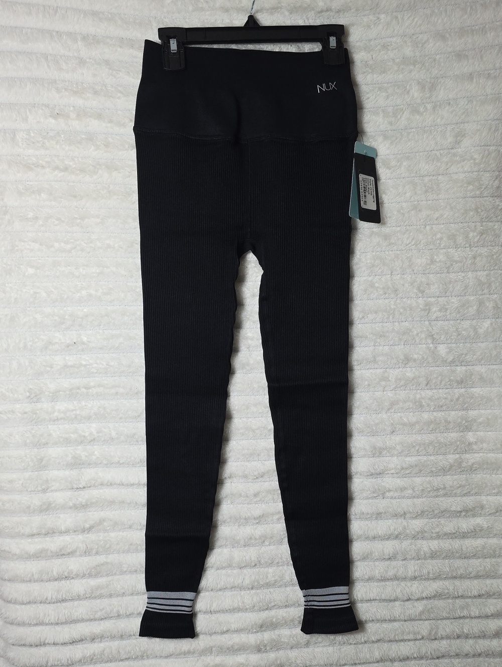 0639 NUX Black Ribbed High-Waist Teammate Leggings